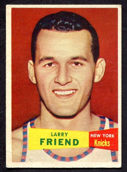 1957 Topps Basketball #47 Larry Friend New York Knicks