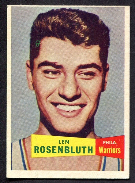 1957 Topps Basketball #48 Len Rosenbluth Philadelphia Warriors