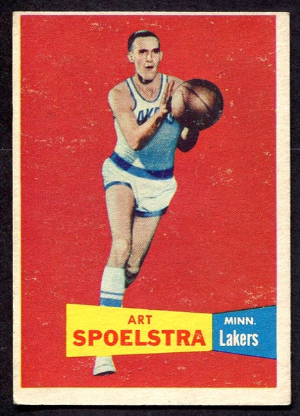 1957 Topps Basketball #52 Art Spoelstra Minneapolis Lakers