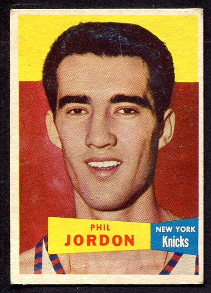1957 Topps Basketball #55 Phil Jordan New York Knicks