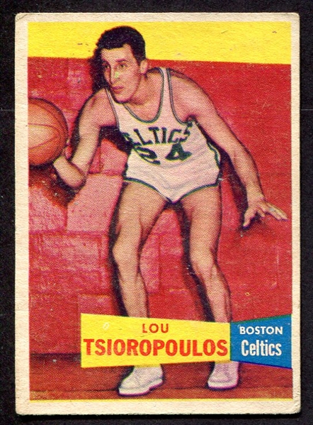 1957 Topps Basketball #57 Lou Tsioropoulos Boston Celtics
