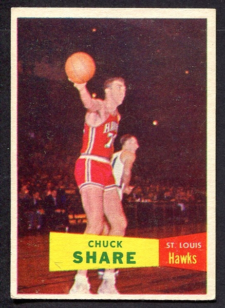 1957 Topps #61 Chuck Share St. Louis Hawks
