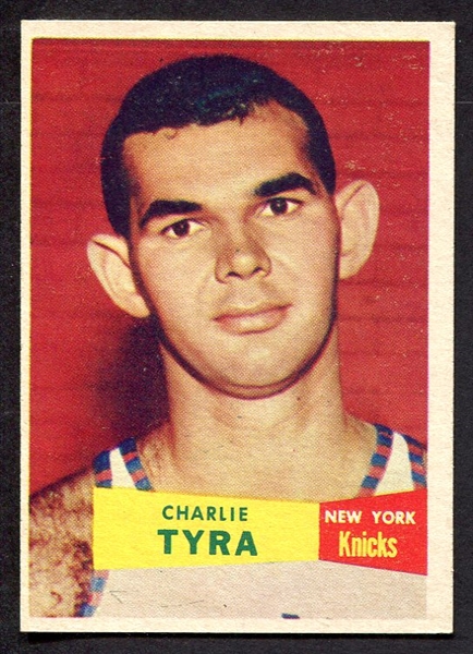 1957 Topps #68 Charlie Tyra New York Knicks Sharp Card!
