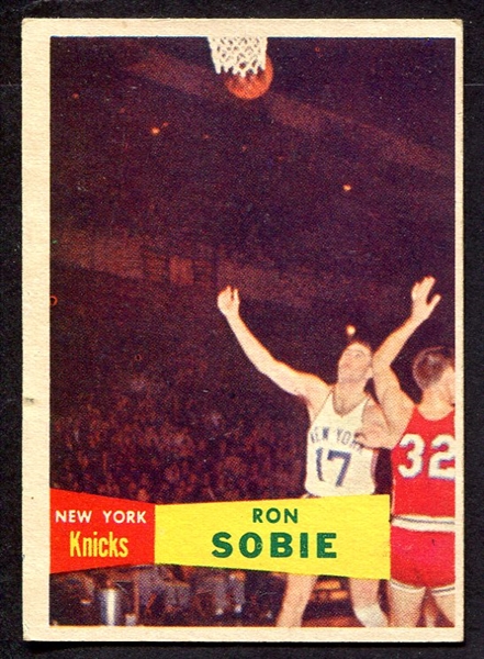1957 Topps #69 Ron Sobie New York Knicks 