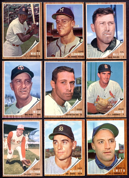 1962 Topps Lot of 115 Assorted w/ 10 High Numbers