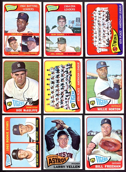 1965 Topps Lot of 9 Nicer Condition