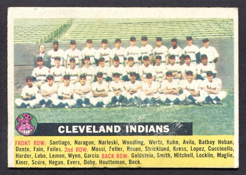 1956 Topps #85b Cleveland Indians Team Card w/Centered Name