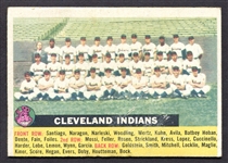1956 Topps #85b Cleveland Indians Team Card w/Centered Name