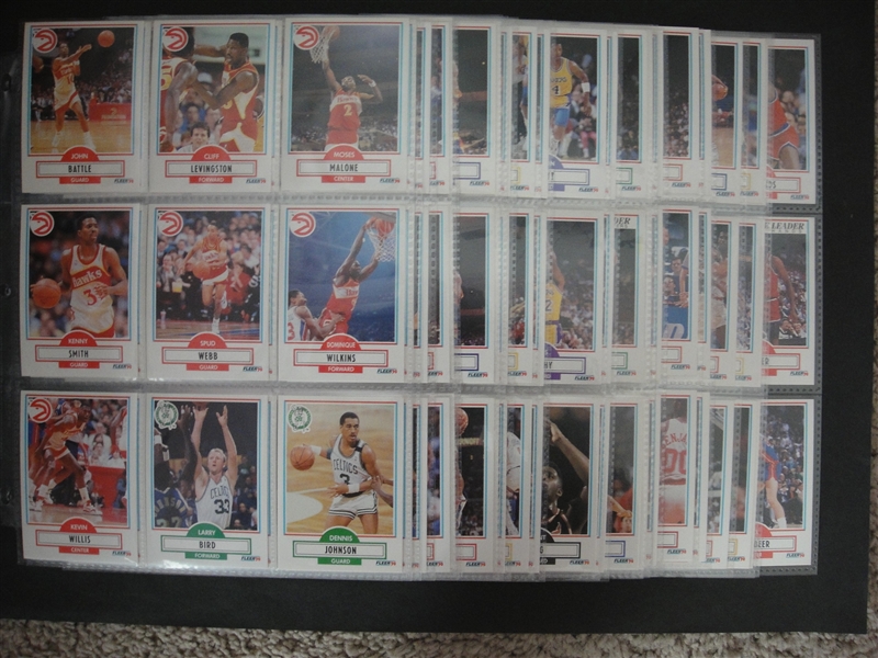 1990-91 Fleer Basketball Complete Set of 198 Nrmt/Mt