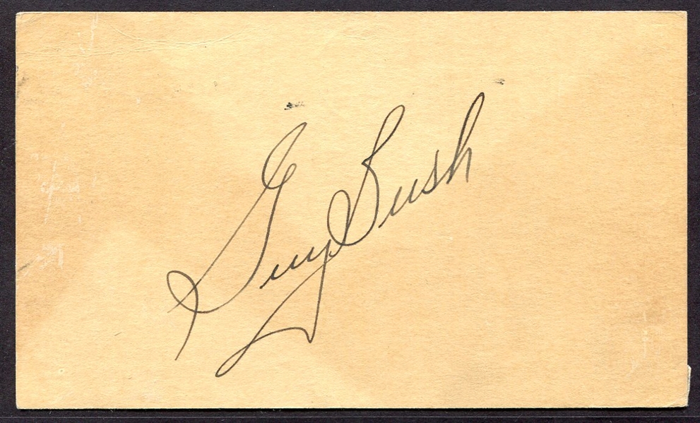 1934 Guy Bush Autographed Government Postcard