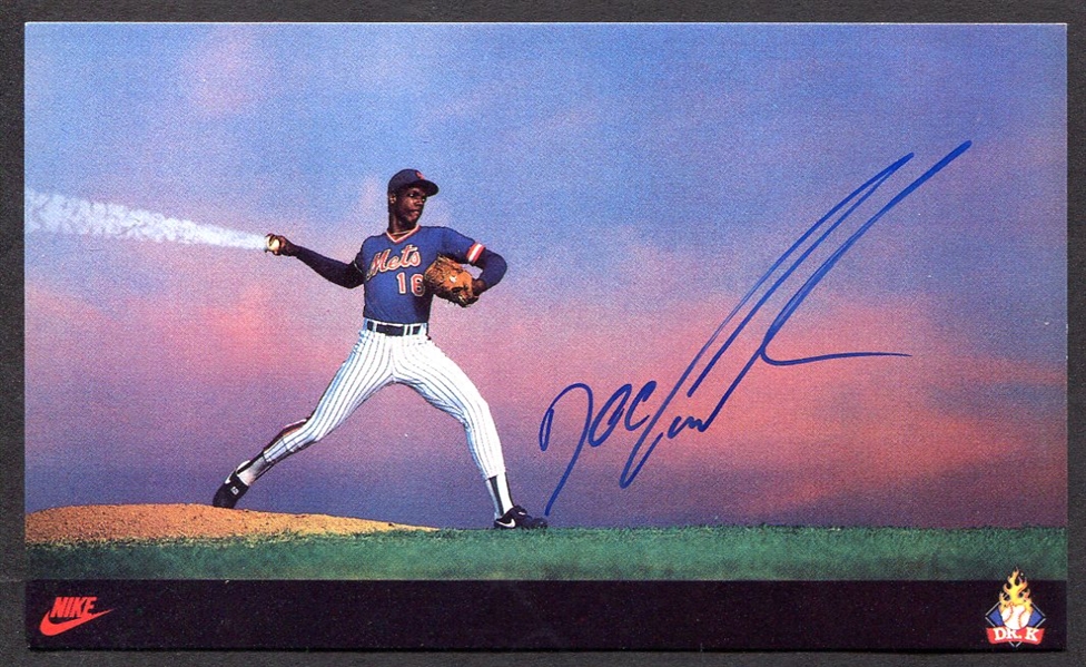 1985 Nike Promo Card Dwight Gooden Autographed