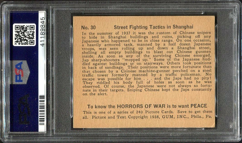1938 Horrors of War #30 Street Fighting Tactics in Shanghai PSA 4