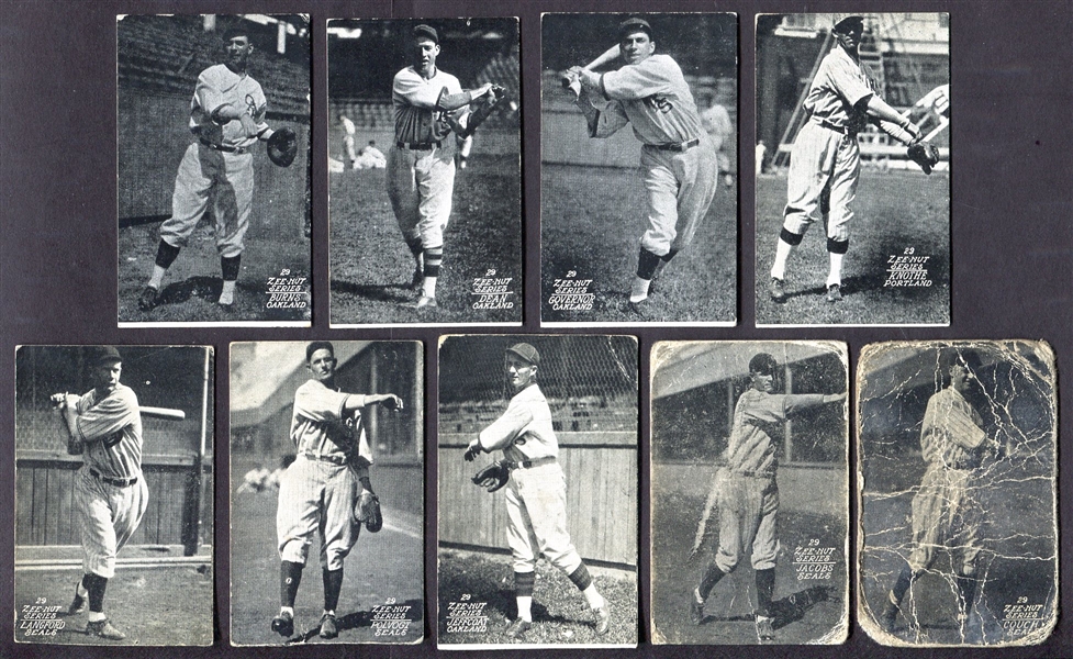 1929 Zeenut Lot of 9 Different w/Many Nicer Cards