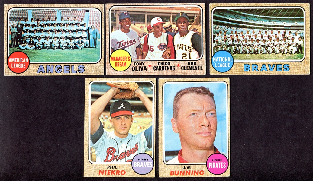 1968 Topps 5 Card Lot w/Clemente
