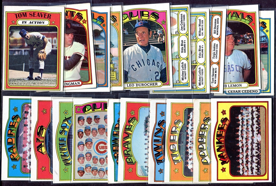 1972 Topps Lot of 20 Different w/HOFers