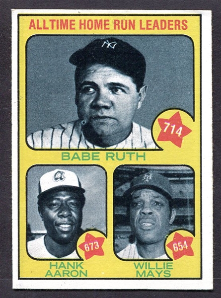 1973 Topps #1 All Time Home Run Leaders 
