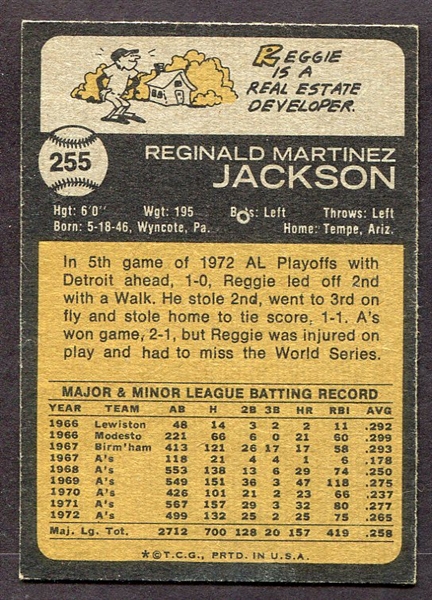 1973 Topps #255 Reggie Jackson Nrmt