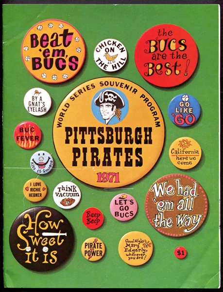 1971 World Series Program Pittsburgh vs Orioles