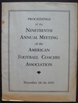 1939 American Football Coaches Association Annual Meeting Report