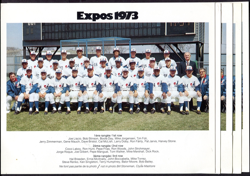 1973 Montreal Expos Team Photo Lot of 5