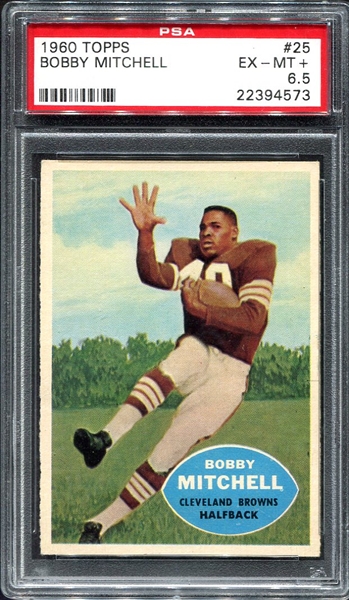 1960 Topps #25 Bobby Mitchell Cleveland Browns PSA 6.5