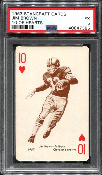 1963 Stancraft Jim Brown 10 of Hearts PSA 5 Looks Nicer!
