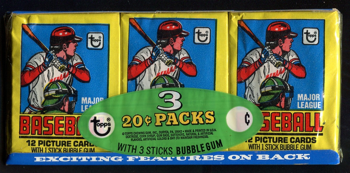 1979 Topps Baseball Unopened 3 Pack Wax Tray