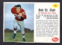 1962 Post Cereal Football #103 Bob St. Clair SP