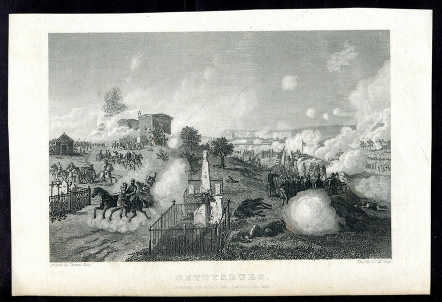 1860s/70s Gettysburg Abbotts Civil War Lithograph by Thomas Nast & J. C. McRae