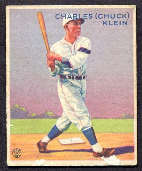 1933 Goudey #128 Chuck Klein Philadelphia Phillies