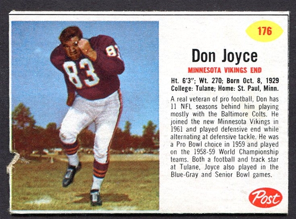 1962 Post Cereal #176 Don Joyce SP
