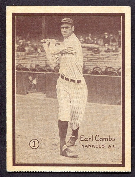 W517 #1 Earl Combs New York Yankees