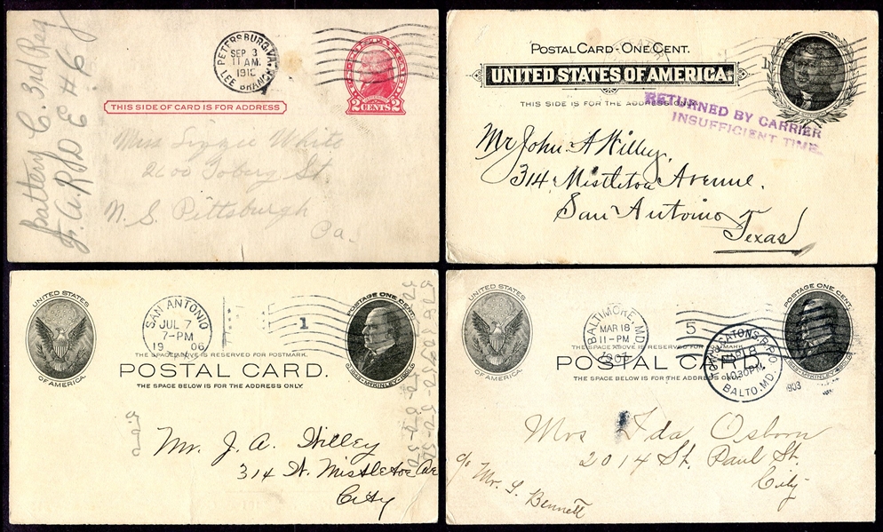 U. S. Postal Card Collection of 12 1870s - 1940s