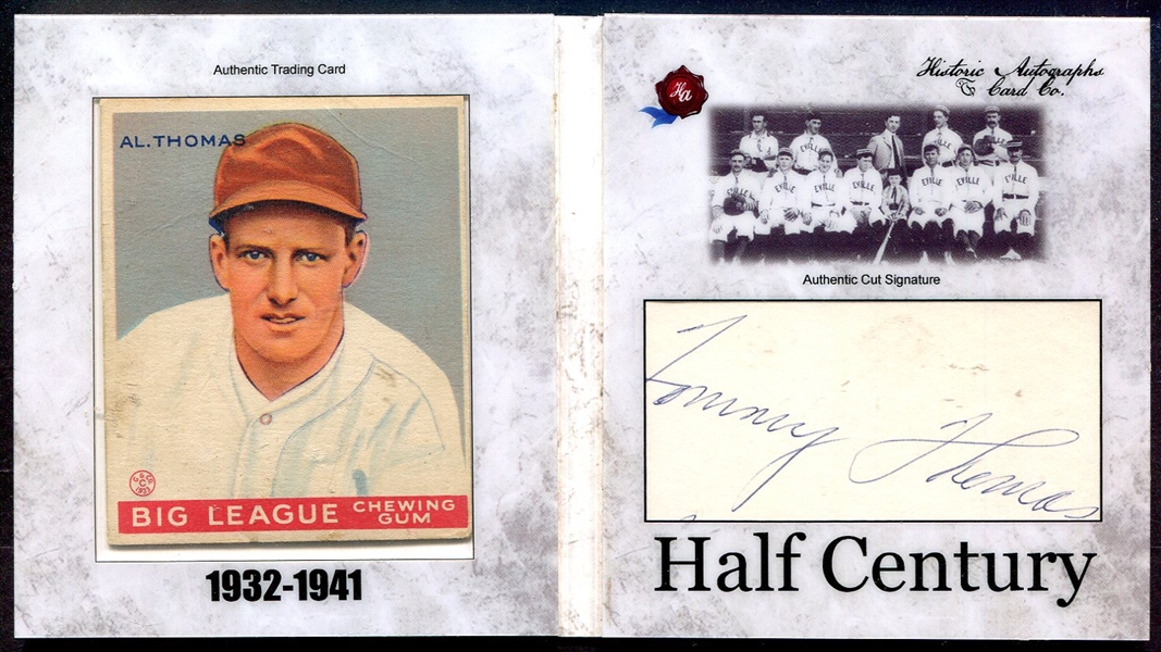 1933 Goudey #169 Al. Tommy Thomas 2020 Historic Autographs Beckett Certified