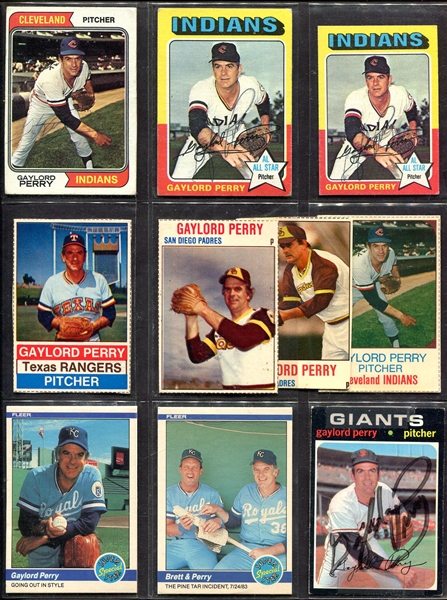 1971-1984 Gaylord Perry Collection of 30 Different w/4 Autographed
