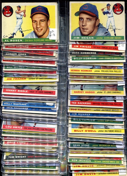 1955 Topps Lot of 66 Mostly Different w/Mathews 