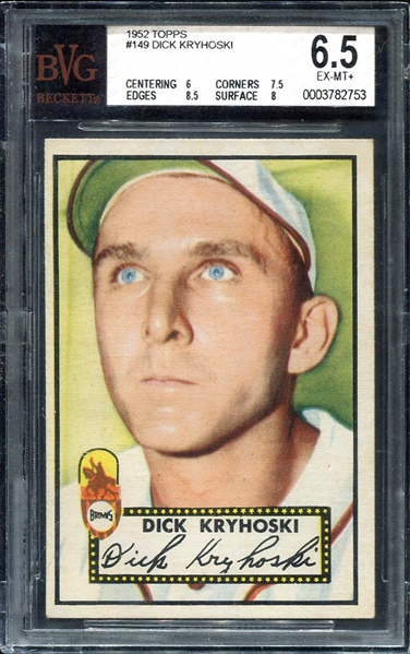 1952 Topps #149 Dick Kryhoski BVG 6.5