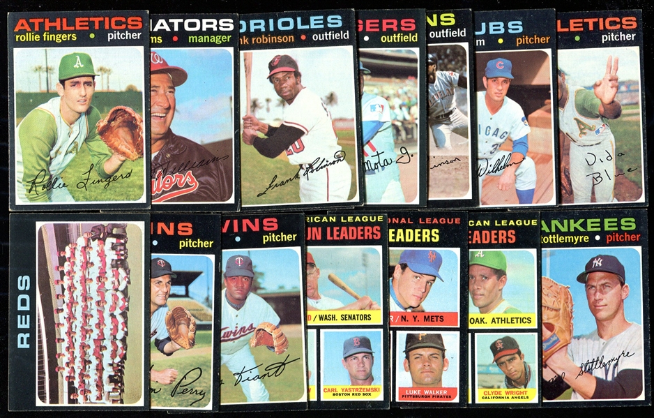 1971 Topps Lot of 40 Mostly Different w/Aaron Robinson & Banks