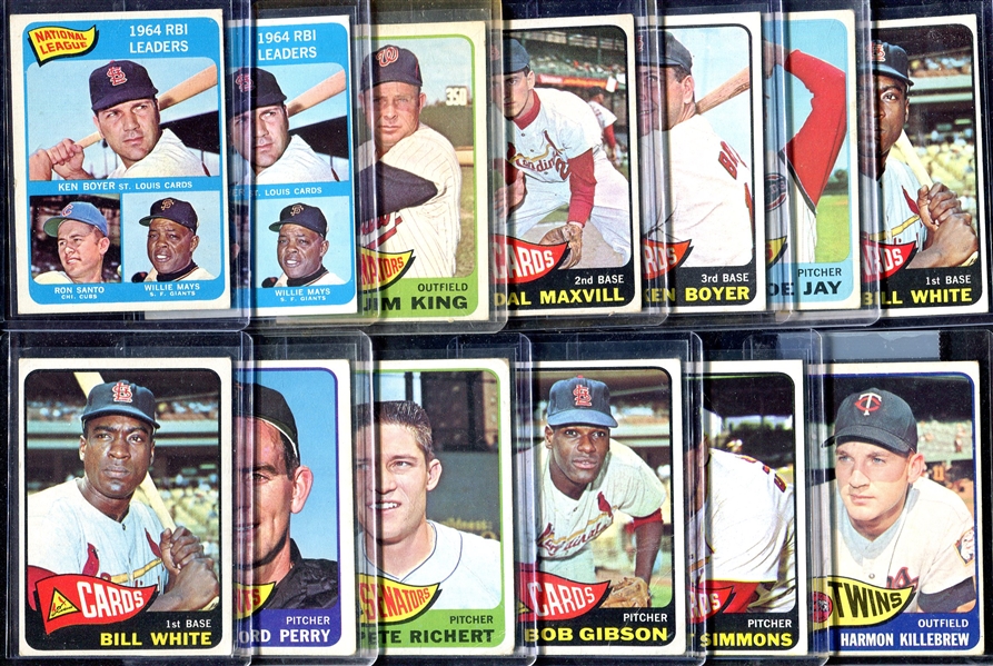 1965 Topps Lot of 14 w/Gibson & Other HOFers