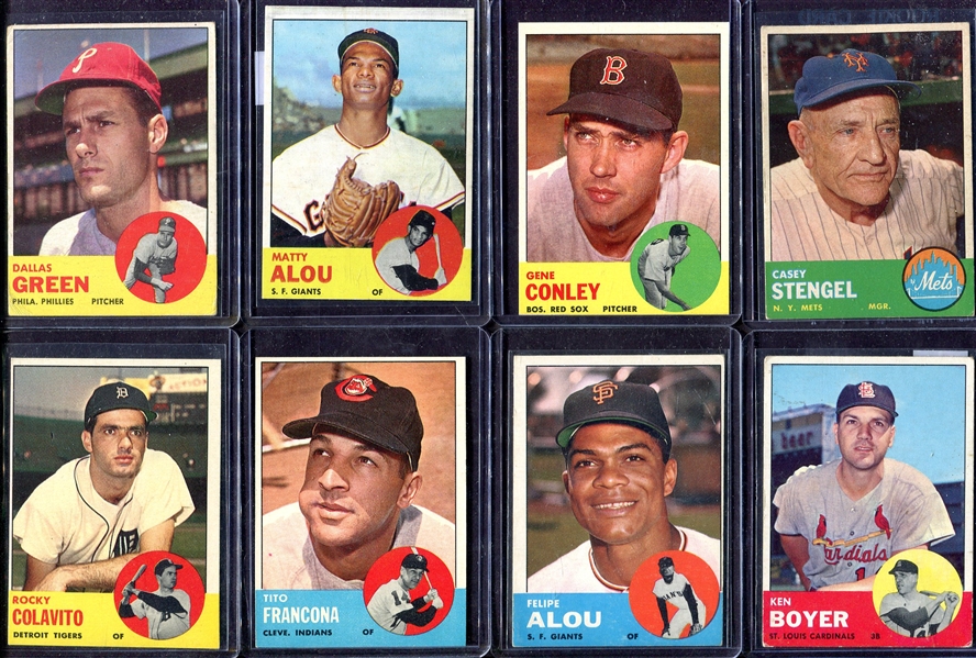 1963 Topps Lot of 9 Different
