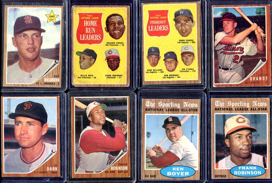 1962 Topps Lot of 9 Different w/3 Frank Robinson