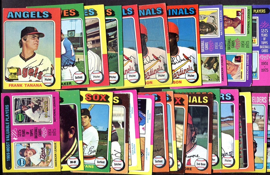 1975 Topps Lot of 27 w/Gibson & Other HOFers