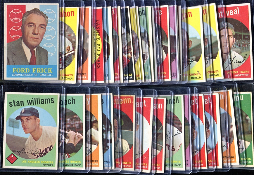 1959 Topps Lot of 142 Mostly Different w/Stars