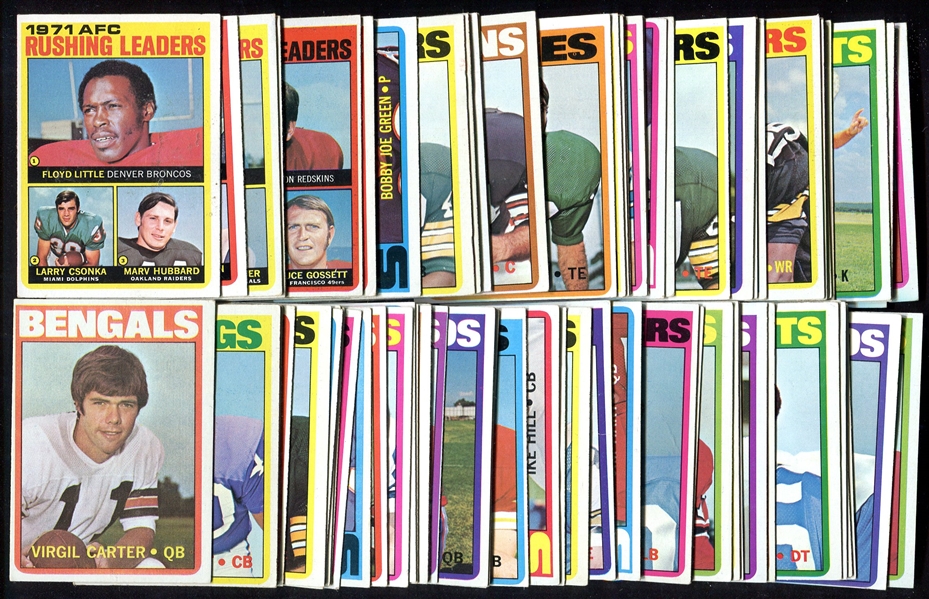 1972 Topps Partial Set of 164 Different Nicer Cards