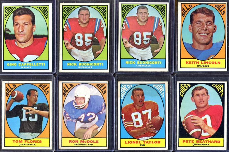1967 Topps Lot of 19 Nicer Condition Cards w/HOFers & Buoniconti Milton Bradley