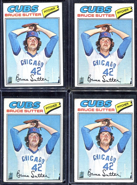 1977 Topps #144 Bruce Sutter Rookie Card Lot of 4