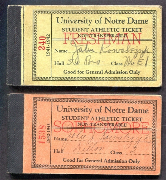 1941 & 1942 Notre Dame Athletic Coupon Booklets