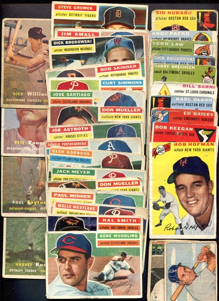 1950-1957 Topps & Bowman Lot of 54 Different w/HOFers
