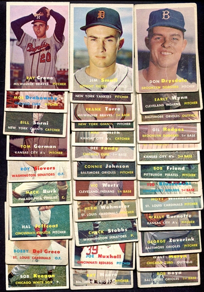 1957 Topps Lot of 90 Different w/HOFers 