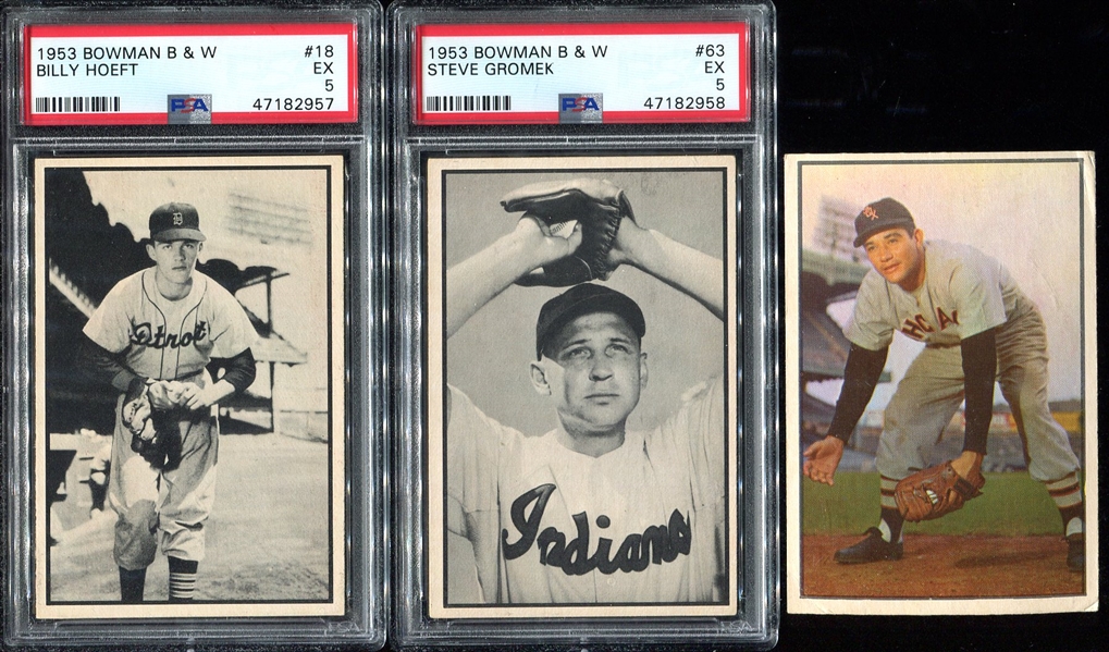1953 Bowman Color and Black & White Lot of 3